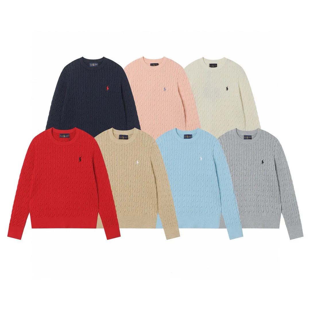 P186 Style No.: 601 -Ralph Lauren RL classic war horse logo embroidered pullover long-sleeved sweater on the chest -The item is made of custom-dyed and custom-spun yarn, purchased from the original version. A full set of customized accessories. Details determine success or failure. Heavy new autumn and winter product. High weight. Soft and delicate. The upper body effect is very nice. Loose fit. Women's model. -Color: white, gray, navy blue, red, khaki, blue, pink. -Sizes: S / M/ Ｌ S size 80-100 jins, M size 100-120 jins, Large size 120-135 jins